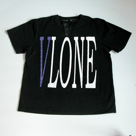 VLONE Staple OG Purple & White on Black T-shirt Mens L - Picture 6 of 8